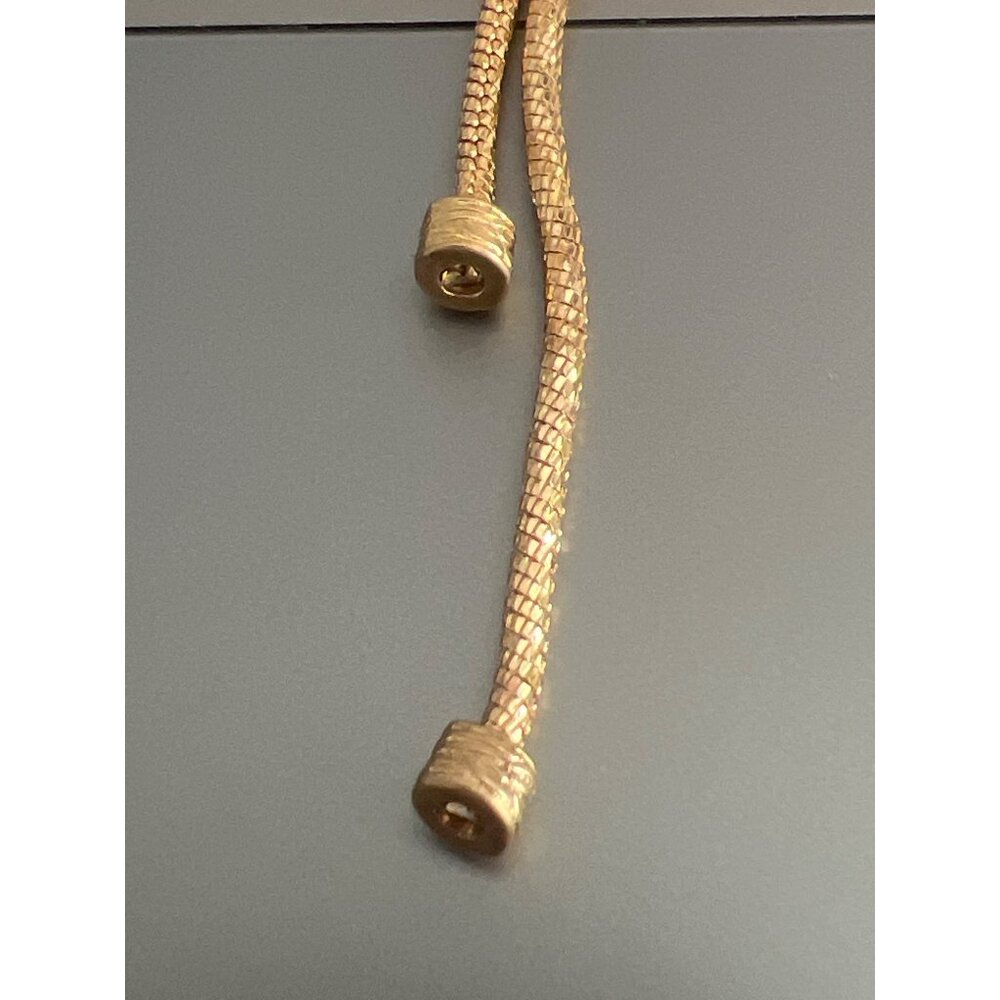 Zara Gold Tone Fringe Statement Necklace Bib Slide Adjustable 7" New on Card - Picture 5 of 5